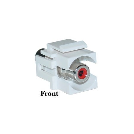 Cable Wholesale Keystone Insert, White, Recessed RCA Female Coupler (Red RCA) 324-220WR